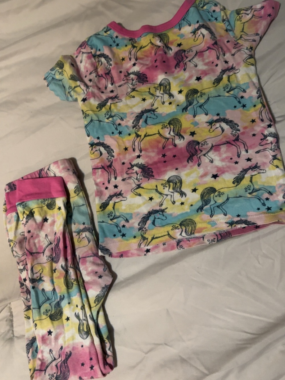 Kids Unicorn Stripe Pajama Set - Pink Multicolor